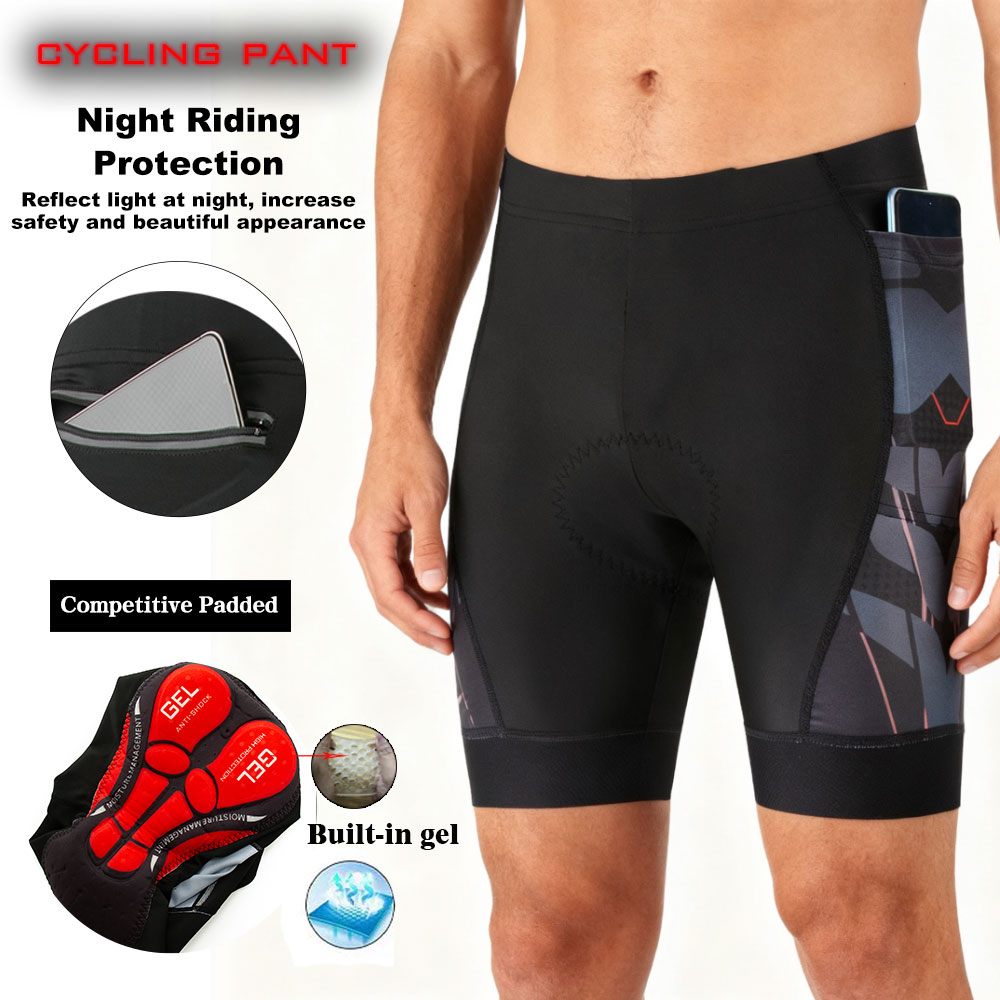Cycling Commuter Clothing - Pantaloncini da Ciclismo Imbottiti per Uomo,